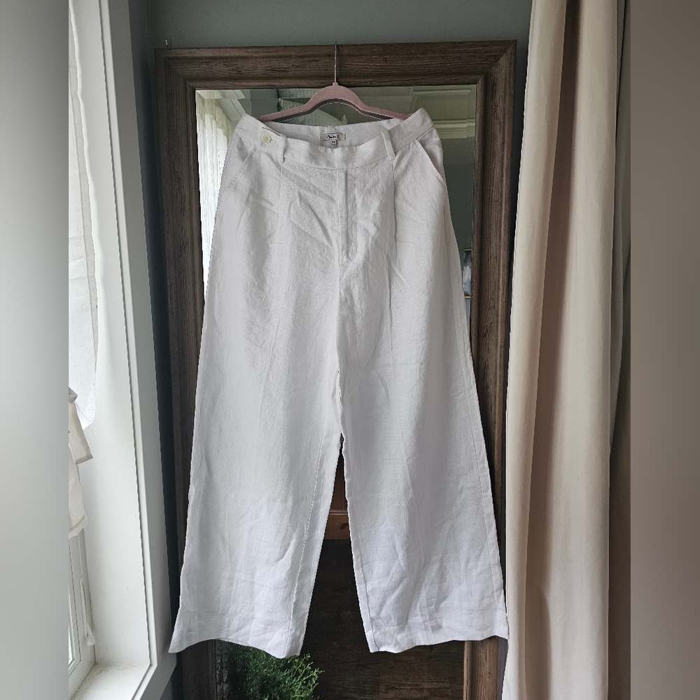 Madewell White Linen Trousers